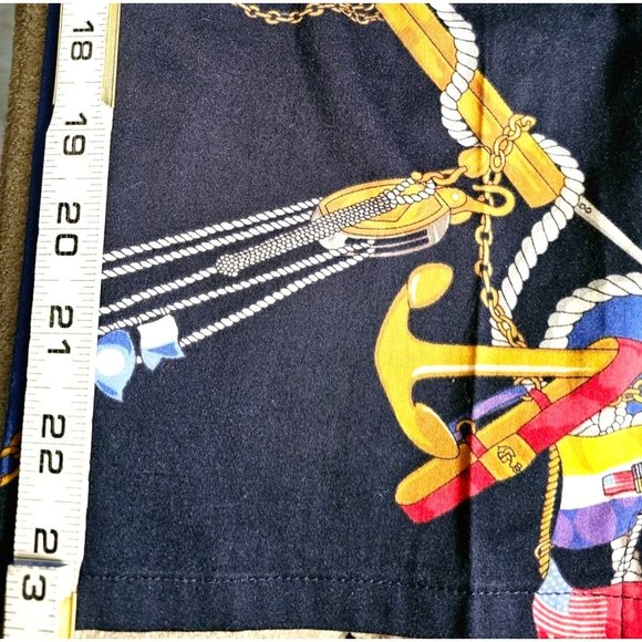 Vintage Lauren Ralph Lauren Nautical Print Pants Size 2 Ankle Blue - Picture 7 of 7